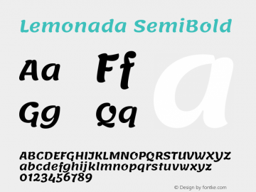 Lemonada SemiBold Version 4.002图片样张