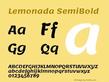 Lemonada SemiBold Version 4.002 Font Sample