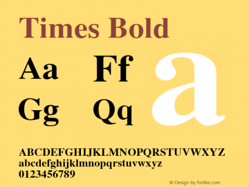 TimesBold Macromedia Fontographer 4.1.5 1/30/03 Font Sample
