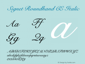 Signet Roundhand CE Italic Version 1.1: Latin 1, 2 & 5.图片样张