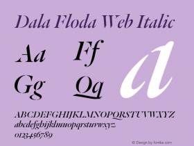 Dala Floda Web Italic Version 1.002 July 20, 2013图片样张