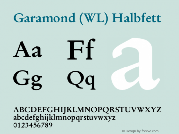 Garamond (WL) Halbfett 19: 91547 Font Sample