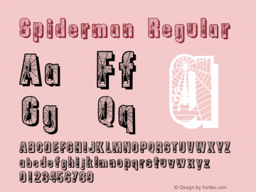 Spiderman Regular Macromedia Fontographer 4.1 10/5/98图片样张