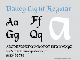 Bailey Light  Font Sample