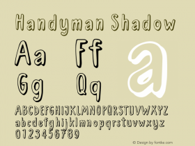 Handyman Shadow Version 1.00 April 20, 2016 Font Sample