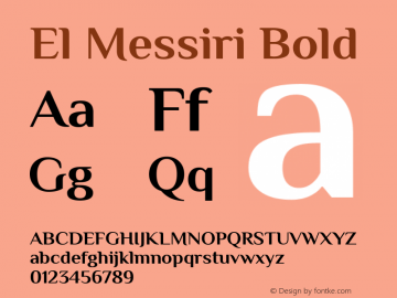 El Messiri Bold Version 2.008 Font Sample