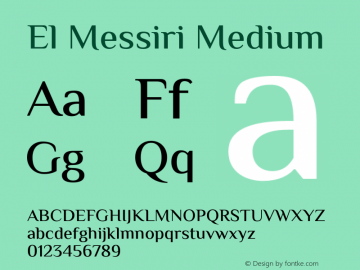 El Messiri Medium Version 2.008;PS 002.008;hotconv 1.0.88;makeotf.lib2.5.64775 Font Sample