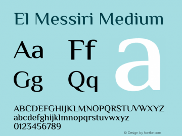 El Messiri Medium Version 2.008 Font Sample