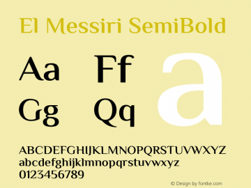 El Messiri SemiBold Version 2.008;PS 002.008;hotconv 1.0.88;makeotf.lib2.5.64775 Font Sample