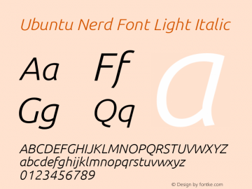 Ubuntu Light Italic Nerd Font Complete 0.83图片样张