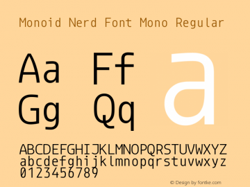 Monoid Regular Nerd Font Complete Mono Version 0.61;Nerd Fonts 1.1.图片样张