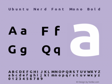 Ubuntu Bold Nerd Font Complete Mono 0.83 Font Sample