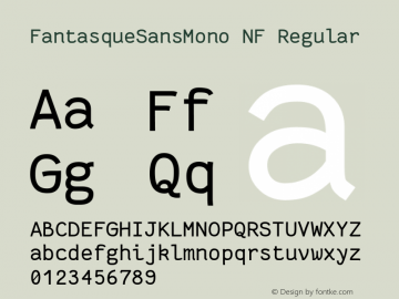 Fantasque Sans Mono Regular Nerd Font Complete Windows Compatible Version 1.7.1 ; ttfautohint (v1.4.1.16-c0b8) Font Sample