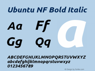 Ubuntu Bold Italic Nerd Font Complete Windows Compatible 0.83图片样张