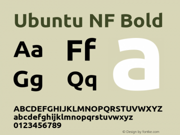 Ubuntu Bold Nerd Font Complete Windows Compatible 0.83 Font Sample