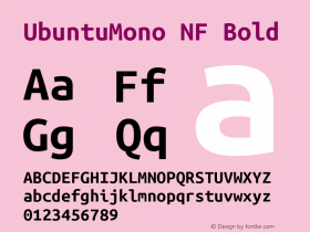 Ubuntu Mono Bold Nerd Font Complete Mono Windows Compatible Version 0.80图片样张