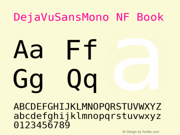 DejaVu Sans Mono Nerd Font Complete Mono Windows Compatible Version 2.37 Font Sample