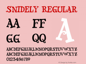 Snidely Regular Version 3.000 2005 Font Sample