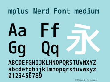 M+ 1m medium Nerd Font Complete Version 1.018;Nerd Fonts 1.1 Font Sample