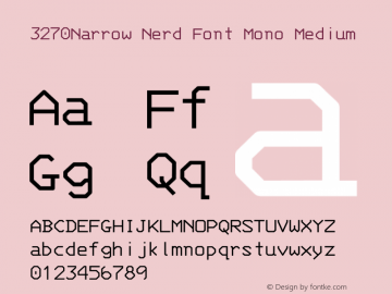 3270 Narrow Nerd Font Complete Mono Version 001.000;Nerd Fonts 1图片样张