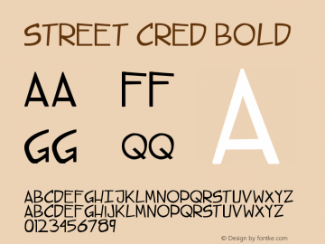 Street Cred Bold Version 1.00 March 5, 2008, initial release图片样张