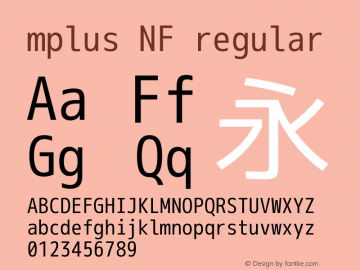 M+ 1m regular Nerd Font Complete Windows Compatible Version 1.018;Nerd Fonts 1.1图片样张