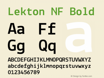 Lekton-Bold Nerd Font Complete Mono Windows Compatible Version 34.000 Font Sample