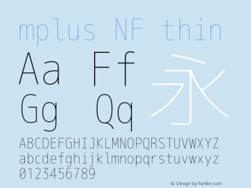 M+ 1m thin Nerd Font Complete Mono Windows Compatible Version 1.018;Nerd Fonts 1.1 Font Sample