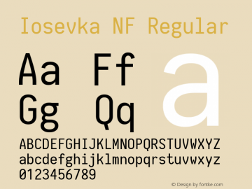 Iosevka Nerd Font Complete Windows Compatible 1.8.4; ttfautohint (v1.5) Font Sample