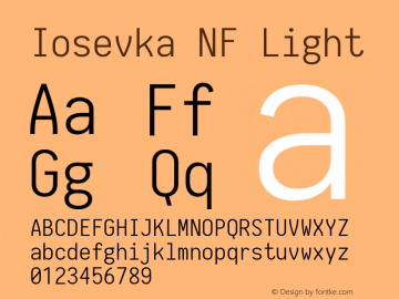 Iosevka Light Nerd Font Complete Windows Compatible 1.8.4; ttfautohint (v1.5)图片样张