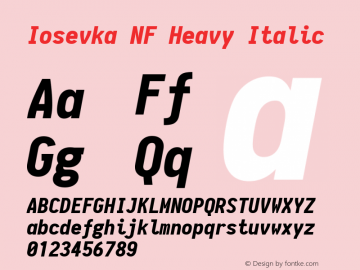 Iosevka Heavy Italic Nerd Font Complete Mono Windows Compatible 1.8.4; ttfautohint (v1.5)图片样张