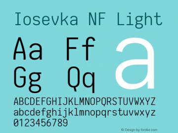 Iosevka Light Nerd Font Complete Mono Windows Compatible 1.8.4; ttfautohint (v1.5)图片样张