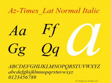 Az Times_Lat Normal Italic 图片样张