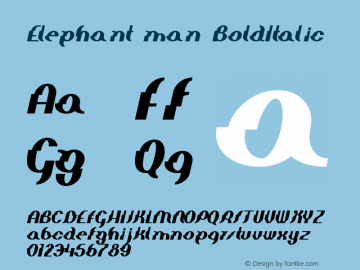 Elephant man BoldItalic Macromedia Fontographer 4.1 10/5/00图片样张