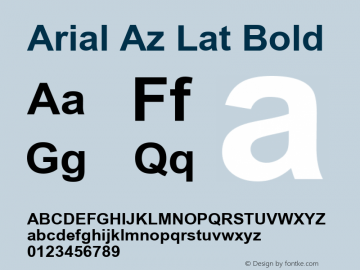 Arial Az Lat  Bold MS core font :V2.00图片样张