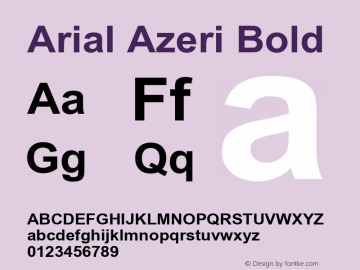 Arial Azeri Bold September 1994: v0.1 Font Sample