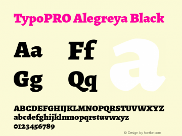 TypoPRO Alegreya Black Version 1.004 Font Sample