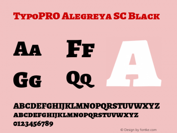 TypoPRO Alegreya SC Black Version 1.004 Font Sample