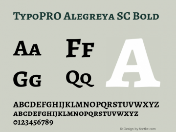 TypoPRO Alegreya SC Bold Version 1.004 Font Sample