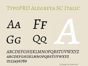 TypoPRO Alegreya SC Italic Version 1.004 Font Sample