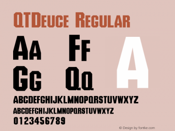 QTDeuce Regular QualiType TrueType font  9/18/92 Font Sample