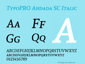 TypoPRO Andada SC Italic Version 1.003图片样张