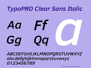 TypoPRO Clear Sans Medium Italic Version 1.00图片样张