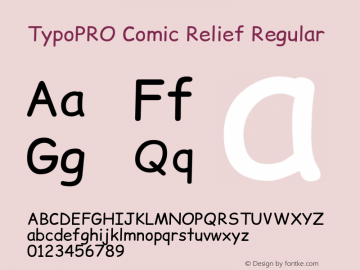 TypoPRO Comic Relief Version 1.0 Font Sample