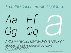 TypoPRO Cooper Hewitt 1.000 Font Sample