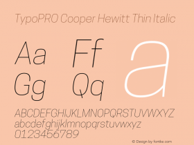 TypoPRO Cooper Hewitt 1.000 Font Sample