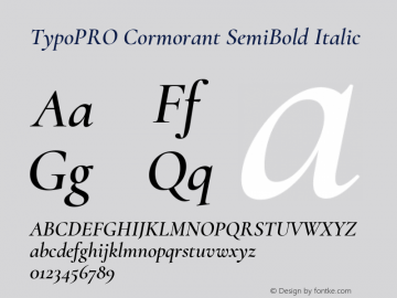 TypoPRO Cormorant SemiBold Italic Version 3.003 Font Sample