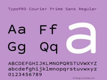 TypoPRO Courier Prime Sans Version 3.020 Font Sample