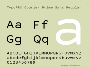TypoPRO Courier Prime Sans Version 3.020 Font Sample