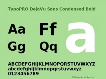 TypoPRO DejaVu Sans Condensed Bold Version 2.37 Font Sample
